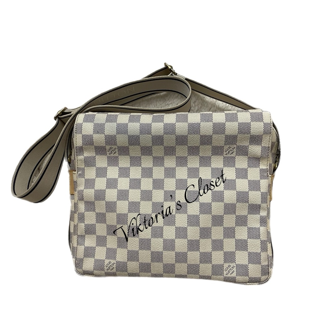 Checkered Shoulder Bag - Cream and Gray